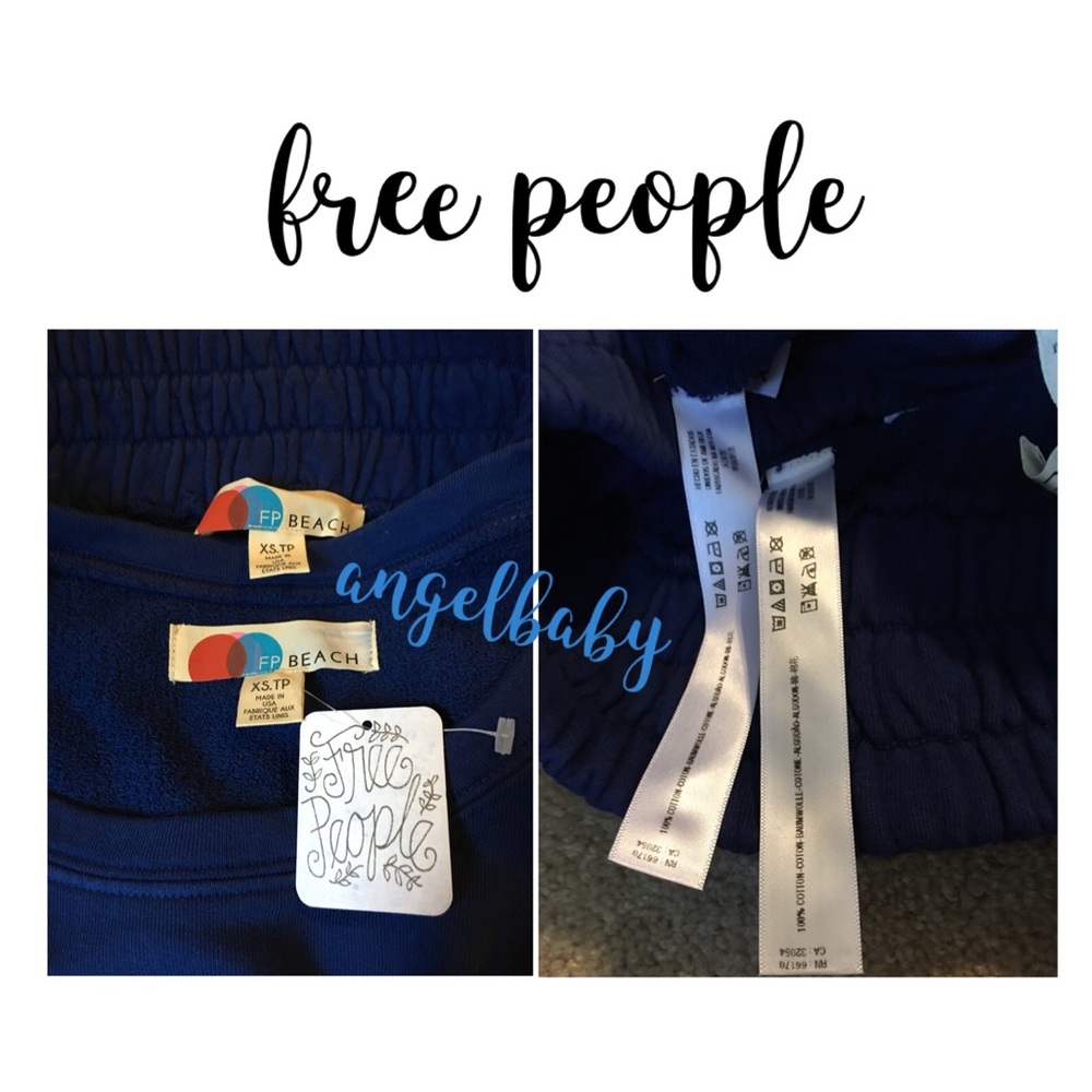 HP 💙 Free People Beach Wide Leg Pants and Crop Top Set in Navy! - Picture 15 of 16